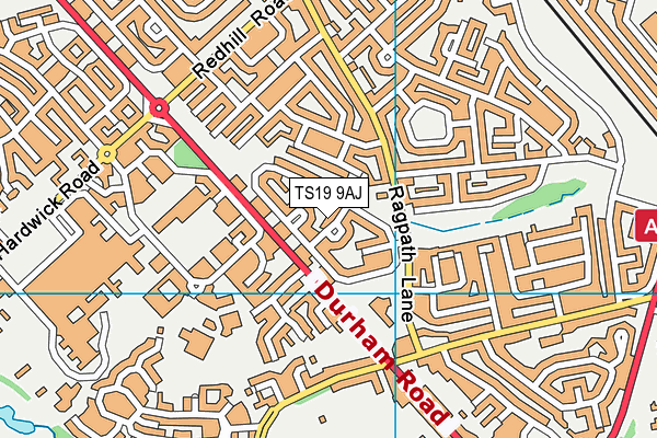 TS19 9AJ map - OS VectorMap District (Ordnance Survey)