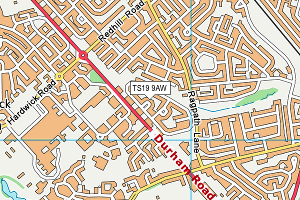 TS19 9AW map - OS VectorMap District (Ordnance Survey)