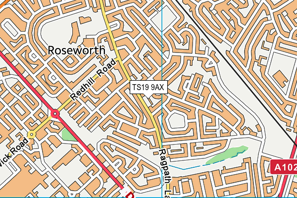 TS19 9AX map - OS VectorMap District (Ordnance Survey)