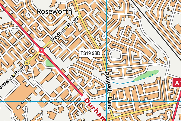 TS19 9BD map - OS VectorMap District (Ordnance Survey)