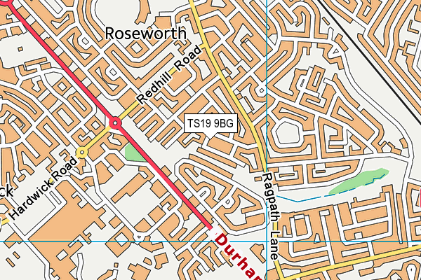 TS19 9BG map - OS VectorMap District (Ordnance Survey)