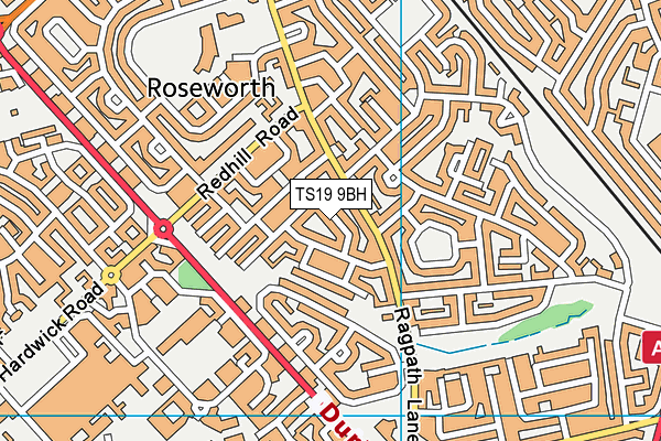 TS19 9BH map - OS VectorMap District (Ordnance Survey)