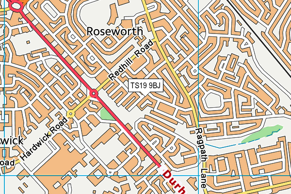 TS19 9BJ map - OS VectorMap District (Ordnance Survey)