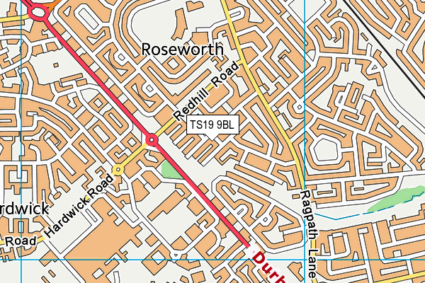 TS19 9BL map - OS VectorMap District (Ordnance Survey)