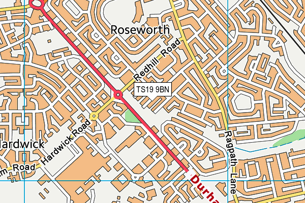 TS19 9BN map - OS VectorMap District (Ordnance Survey)