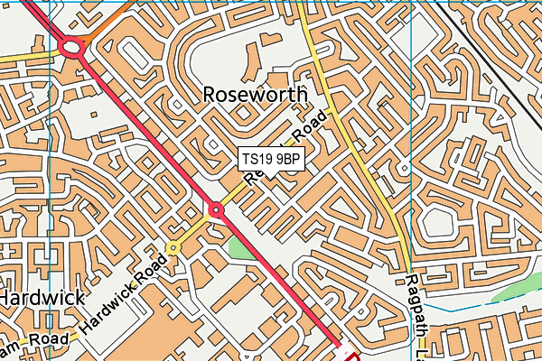 TS19 9BP map - OS VectorMap District (Ordnance Survey)