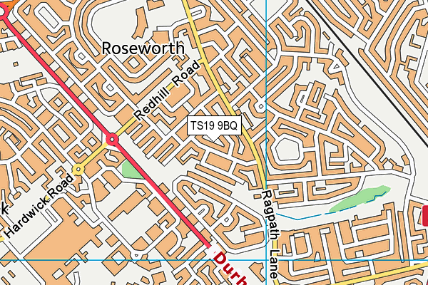 TS19 9BQ map - OS VectorMap District (Ordnance Survey)