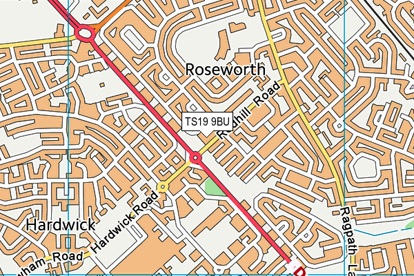 TS19 9BU map - OS VectorMap District (Ordnance Survey)