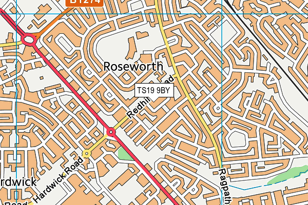 TS19 9BY map - OS VectorMap District (Ordnance Survey)