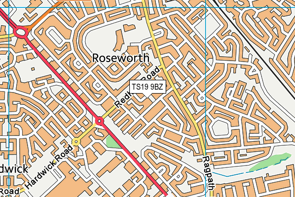 TS19 9BZ map - OS VectorMap District (Ordnance Survey)