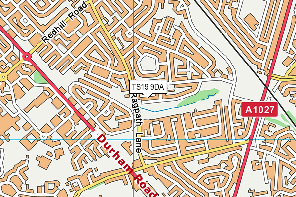 TS19 9DA map - OS VectorMap District (Ordnance Survey)