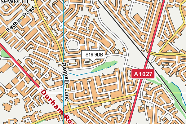 TS19 9DB map - OS VectorMap District (Ordnance Survey)