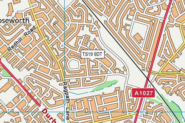 TS19 9DT map - OS VectorMap District (Ordnance Survey)