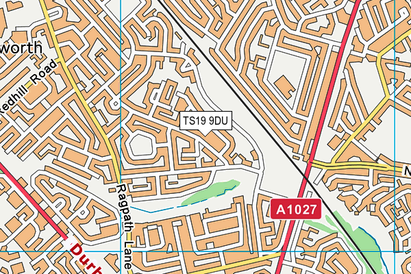 TS19 9DU map - OS VectorMap District (Ordnance Survey)