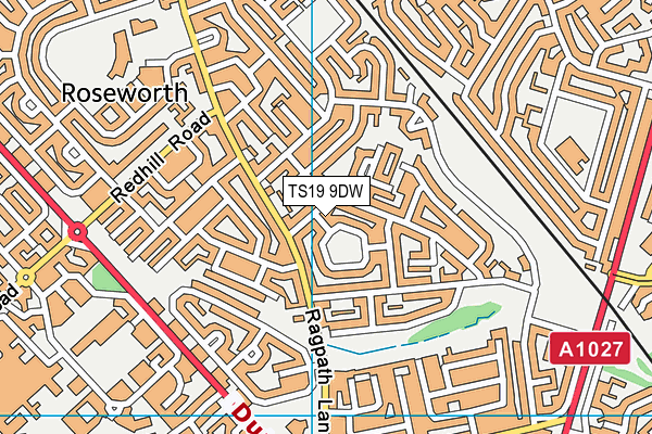 TS19 9DW map - OS VectorMap District (Ordnance Survey)