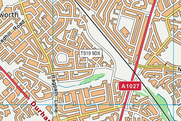 TS19 9DX map - OS VectorMap District (Ordnance Survey)