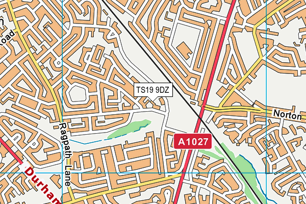 TS19 9DZ map - OS VectorMap District (Ordnance Survey)