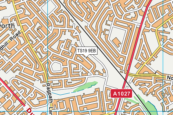 TS19 9EB map - OS VectorMap District (Ordnance Survey)