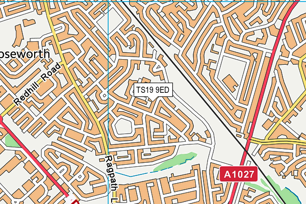 TS19 9ED map - OS VectorMap District (Ordnance Survey)