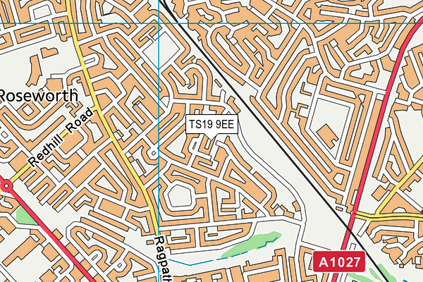 TS19 9EE map - OS VectorMap District (Ordnance Survey)