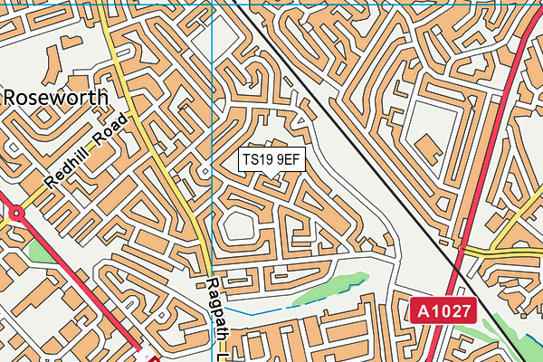 TS19 9EF map - OS VectorMap District (Ordnance Survey)