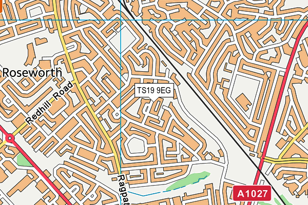 TS19 9EG map - OS VectorMap District (Ordnance Survey)