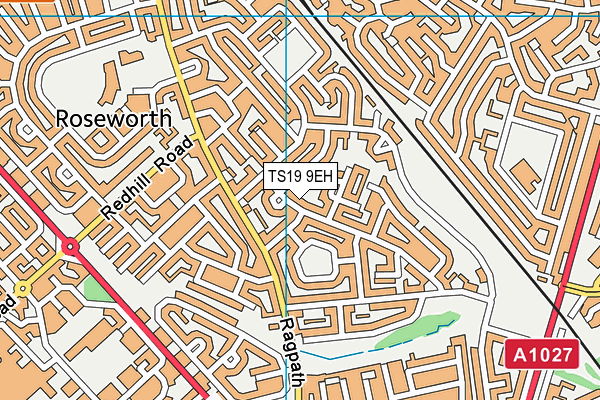 TS19 9EH map - OS VectorMap District (Ordnance Survey)