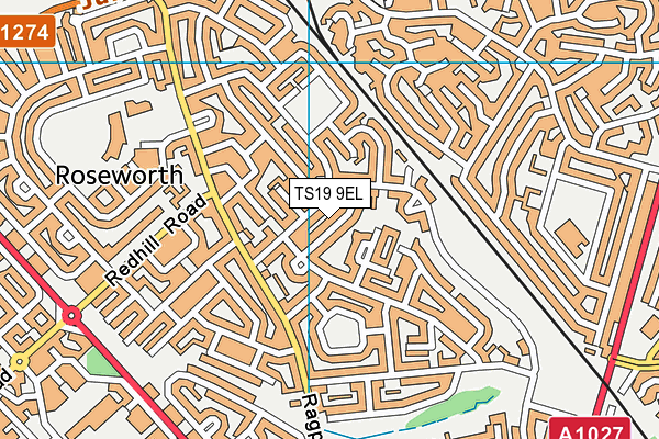 TS19 9EL map - OS VectorMap District (Ordnance Survey)