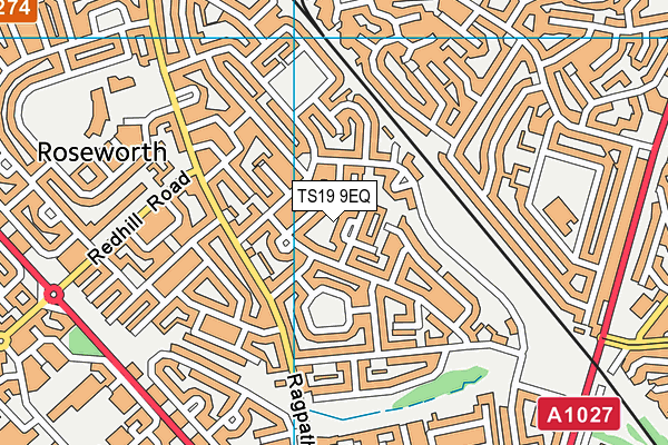 TS19 9EQ map - OS VectorMap District (Ordnance Survey)