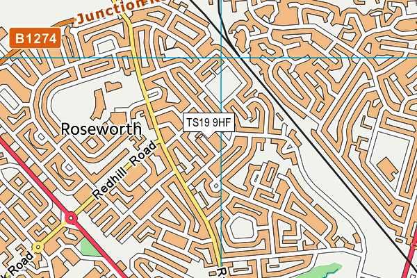 TS19 9HF map - OS VectorMap District (Ordnance Survey)