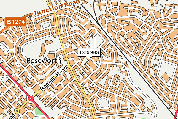 TS19 9HG map - OS VectorMap District (Ordnance Survey)