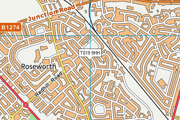 TS19 9HH map - OS VectorMap District (Ordnance Survey)