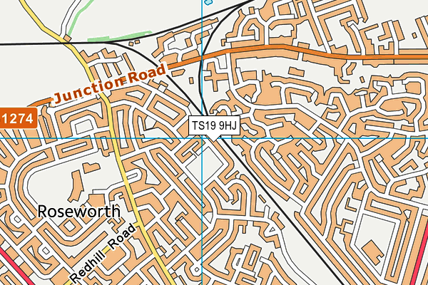 Redbrook Primary School (Closed) map (TS19 9HJ) - OS VectorMap District (Ordnance Survey)
