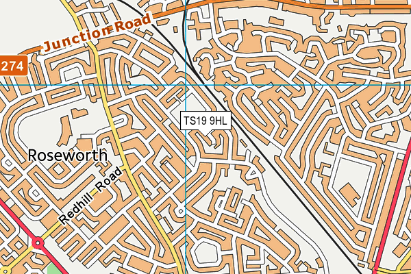 TS19 9HL map - OS VectorMap District (Ordnance Survey)