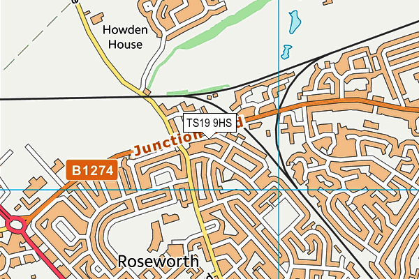 TS19 9HS map - OS VectorMap District (Ordnance Survey)