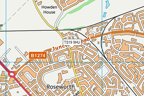 TS19 9HU map - OS VectorMap District (Ordnance Survey)