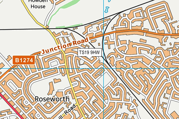 TS19 9HW map - OS VectorMap District (Ordnance Survey)