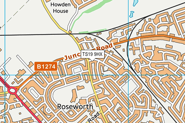 TS19 9HX map - OS VectorMap District (Ordnance Survey)