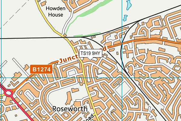 TS19 9HY map - OS VectorMap District (Ordnance Survey)