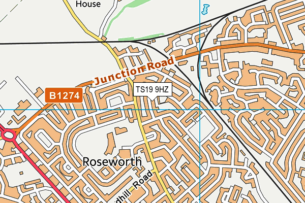 TS19 9HZ map - OS VectorMap District (Ordnance Survey)