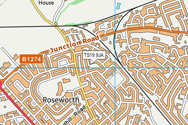 TS19 9JA map - OS VectorMap District (Ordnance Survey)