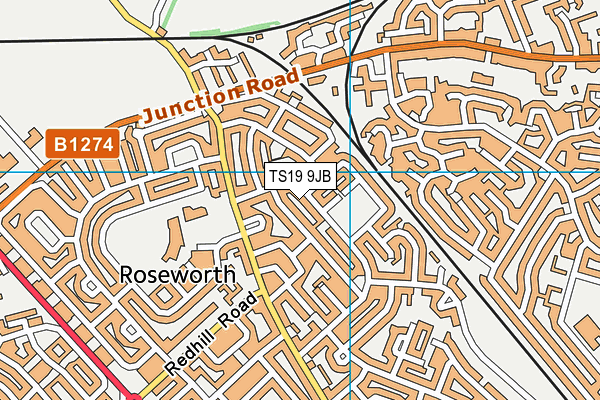 TS19 9JB map - OS VectorMap District (Ordnance Survey)