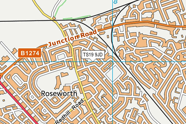 TS19 9JD map - OS VectorMap District (Ordnance Survey)