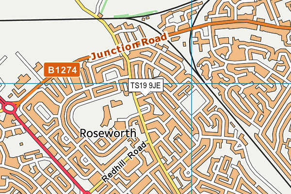 TS19 9JE map - OS VectorMap District (Ordnance Survey)