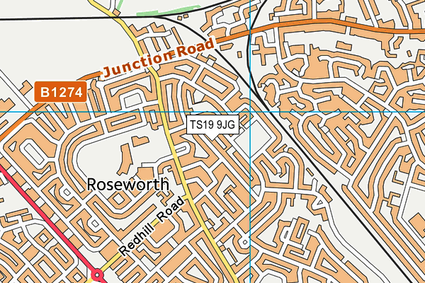 TS19 9JG map - OS VectorMap District (Ordnance Survey)