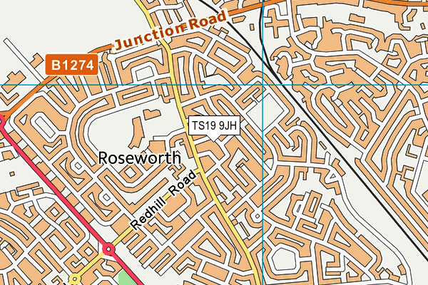 TS19 9JH map - OS VectorMap District (Ordnance Survey)