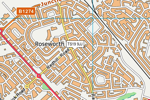 TS19 9JJ map - OS VectorMap District (Ordnance Survey)