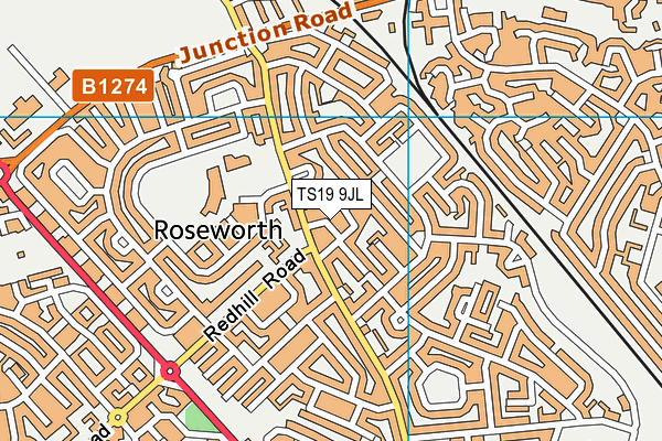 TS19 9JL map - OS VectorMap District (Ordnance Survey)