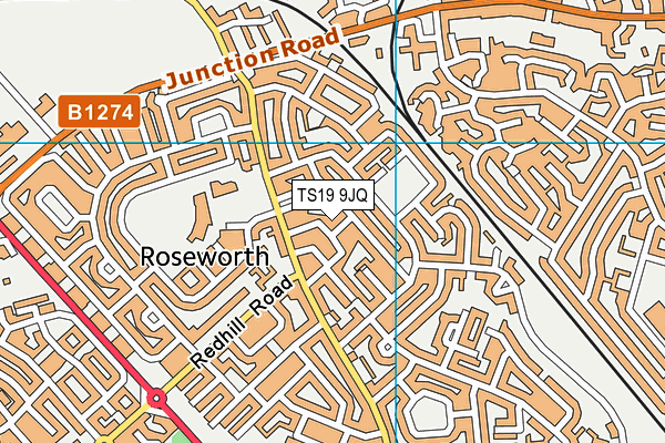 TS19 9JQ map - OS VectorMap District (Ordnance Survey)