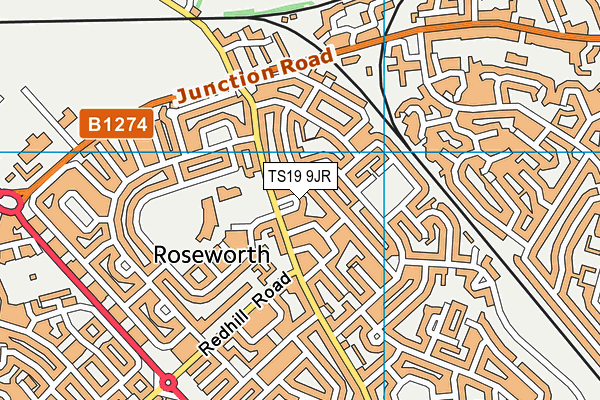 TS19 9JR map - OS VectorMap District (Ordnance Survey)